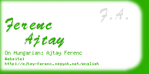 ferenc ajtay business card